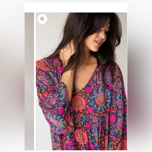 Natural Life Charlotte Midi Dress  Sz Medium Bell Sleeve NWOT - Picture 4 of 10